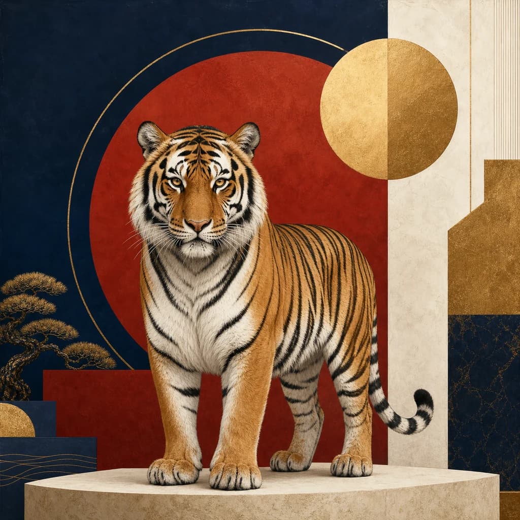 Tiger in the Contemporary Seal Gallery visual style